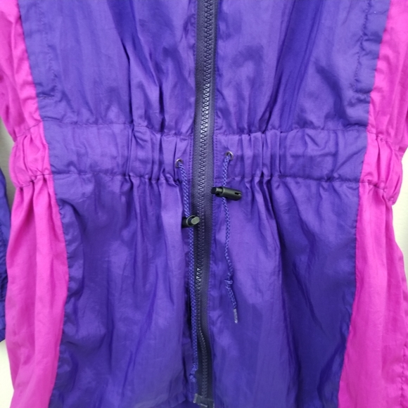 Vintage 80s Windbreaker Jacket Purple Magenta Moving Comfort Medium - Picture 3 of 6